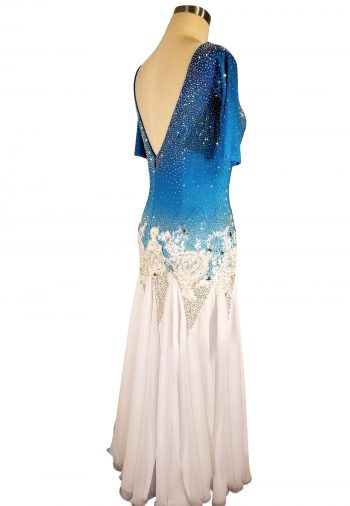 Cashay designer latin dress | Blue Fire Back