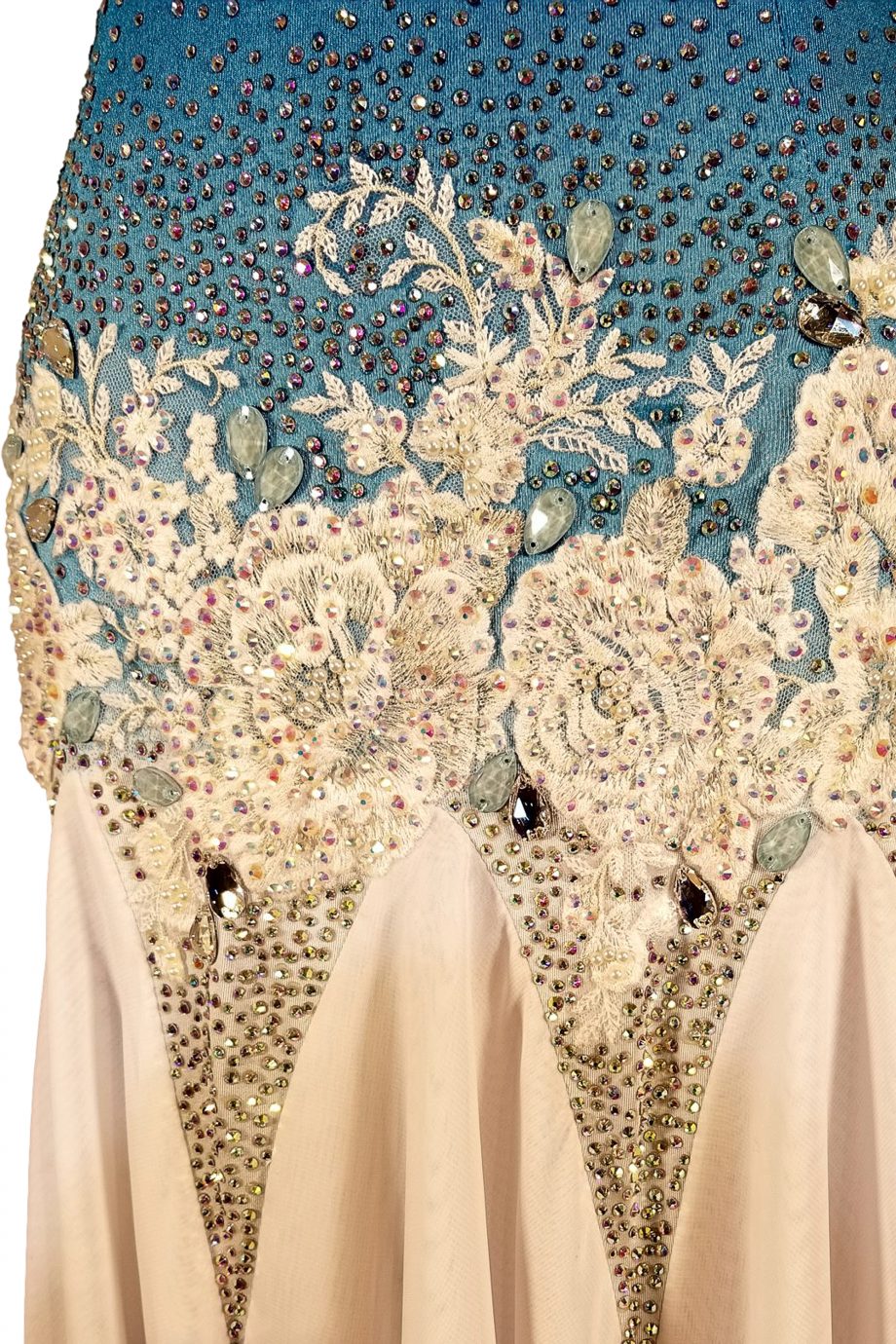 Cashay designer latin dress | Blue Fire Detail